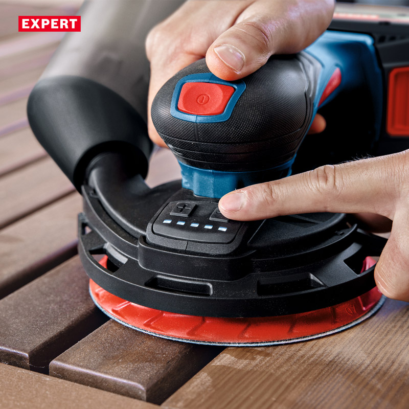 Slefuitor cu excentric si acumulatori 18V Li-Ion BOSCH EXPERT, 150 mm, L-BOXX, tip EXEX 18V-150-5 EXPERT SOLO