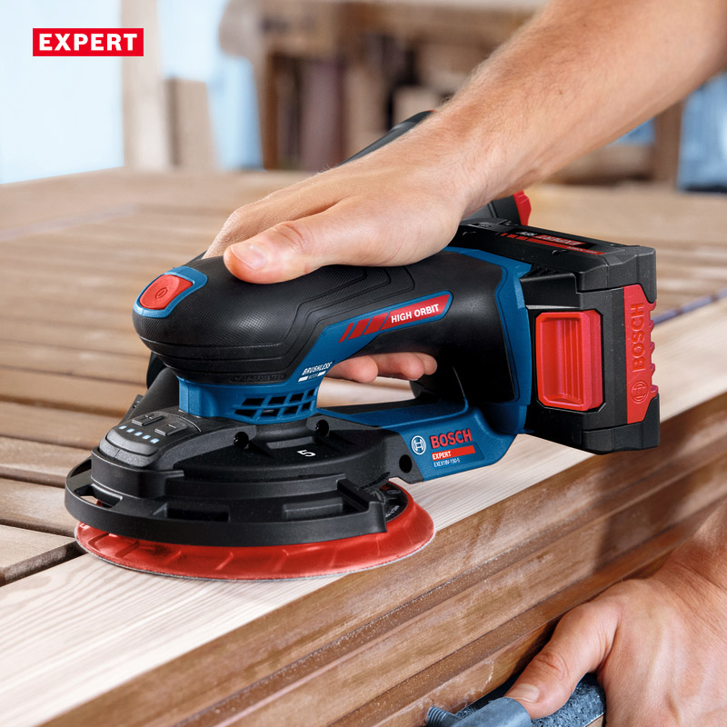 Slefuitor cu excentric si acumulatori 18V Li-Ion BOSCH EXPERT, 150 mm, cutie carton, tip EXEX 18V-150-5 EXPERT SOLO