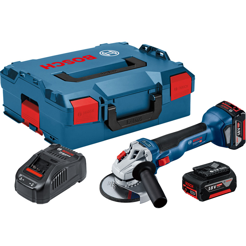 Polizor unghiular 125 mm, cu 2 acumulatori 18V 5.0Ah, BOSCH GWS 18V-10