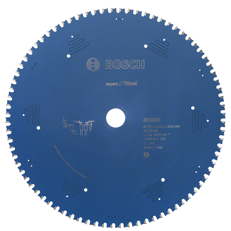 Disc pentru fierastrau circular, 305 x 25.4 mm, 80 dinti, tip EXPERT METAL