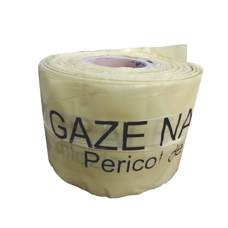 Banda avertizare galbena pentru lucrari gaz, 150mm x 500m