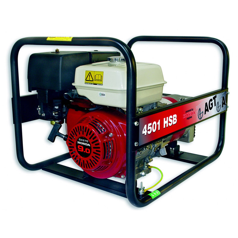 Generator de curent monofazat, 4,2 kW, motor Honda, tip AGT 4501 HSB 