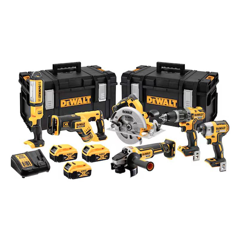 Set 6 scule DeWalt DCK623P3-QW: DCD796N-XJ, DCF887N-XJ, DCS570N-XJ, DCS367N-XJ, DCG405N-XJ, DCL050-XJ, 3 acumulatori 5Ah, incarcator