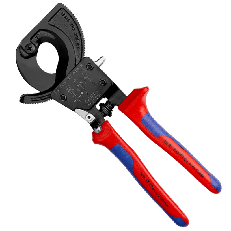 Cleste de taiat cablu cu clichet, 250 mm, Knipex