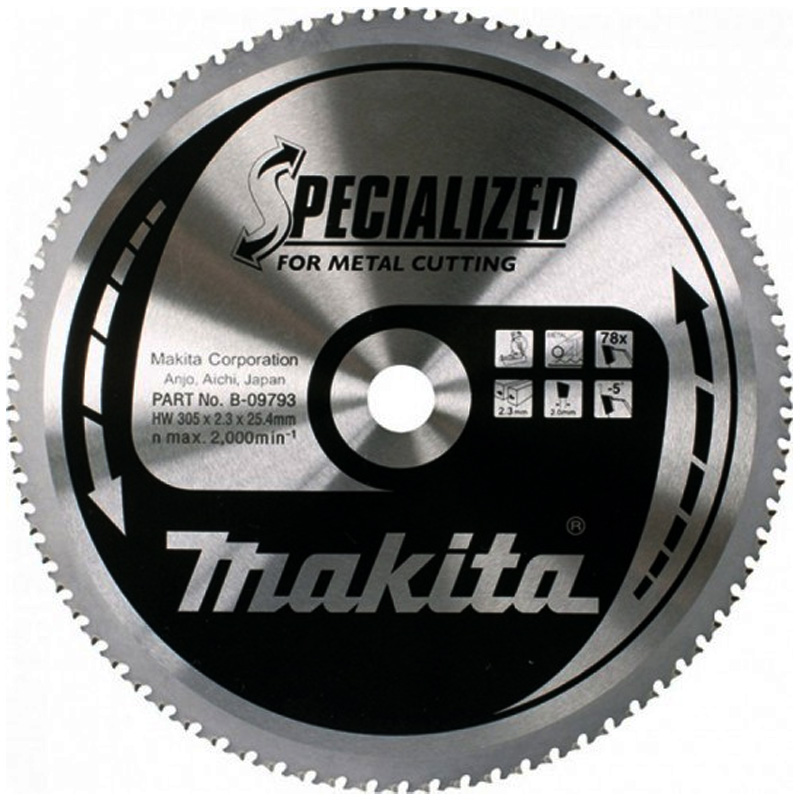 Disc (panza) de taiere pentru fierastrau circular, 305x25.4 mm, 78 dinti (taiere fina), pentru metal, Makita