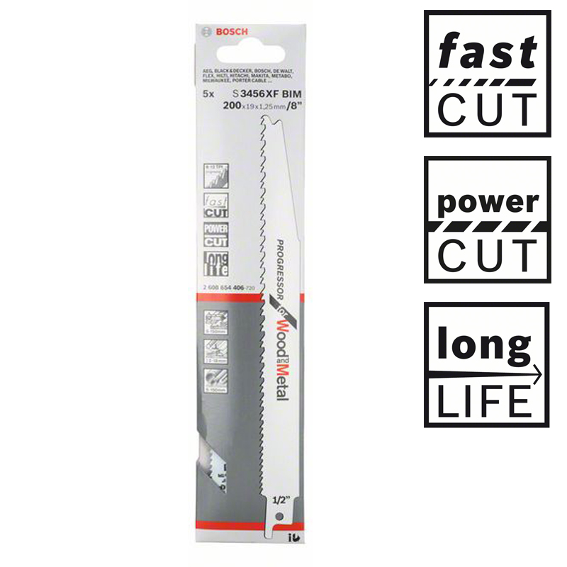 Set 5 panze pentru fierastraie sabie, tip S 3456 XF Progressor