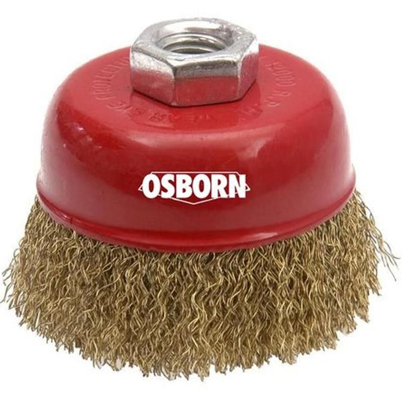 Perie sarma cupa OSBORN - 100 mm, fir 0,3mm alamit, filet M14