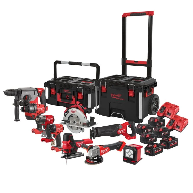 Set 9 scule 18V, 6 acumulatori, incarcatore si cutii, M18 FPP9A-555T 