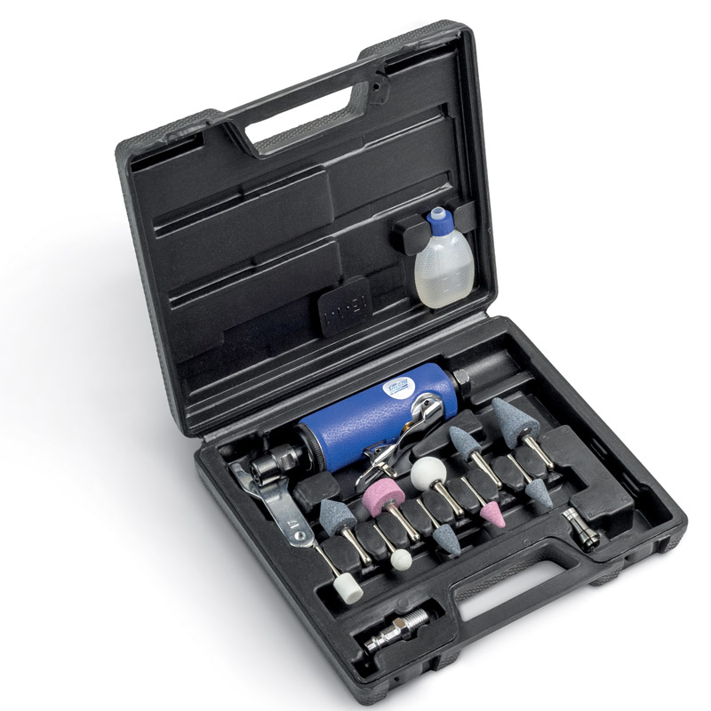 Polizor pneumatic drept (biax) FIAC, pentru taiere, 25000 rot/min, cu set accesorii 3-6 mm