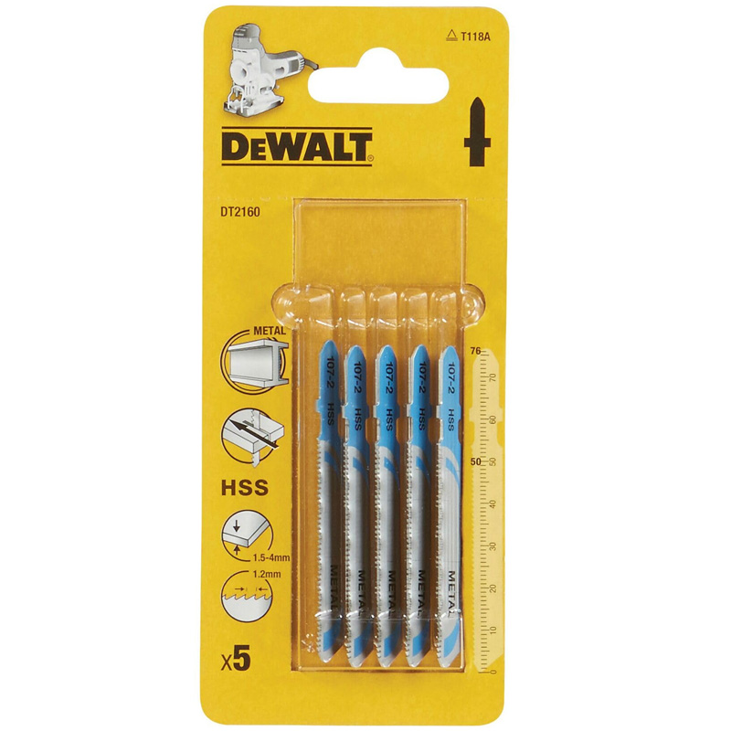 Panza pentru fierastraie verticale / pendulare, T118A, 50mm, DeWalt, set 5 bucati