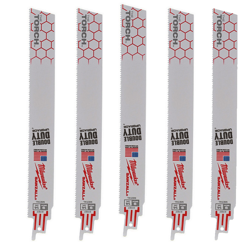 Set 5 panze Heavy Duty TORCH™ pentru lucrari grele in metal, pentru fierastraie sabie, bimetal, 230/1.8 mm-14 TPI