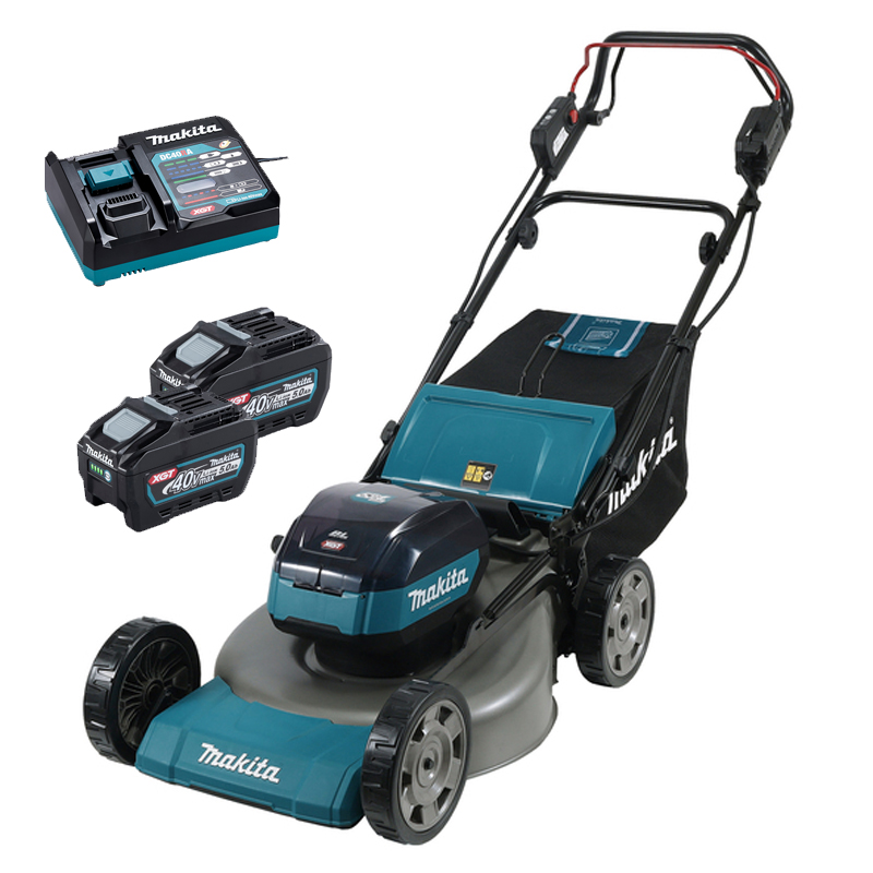 Masina de tuns iarba cu acumulatori 2x5.0Ah, 40V, 53cm, cu autotractare, Makita, tip LM002GT201, incarcator rapid
