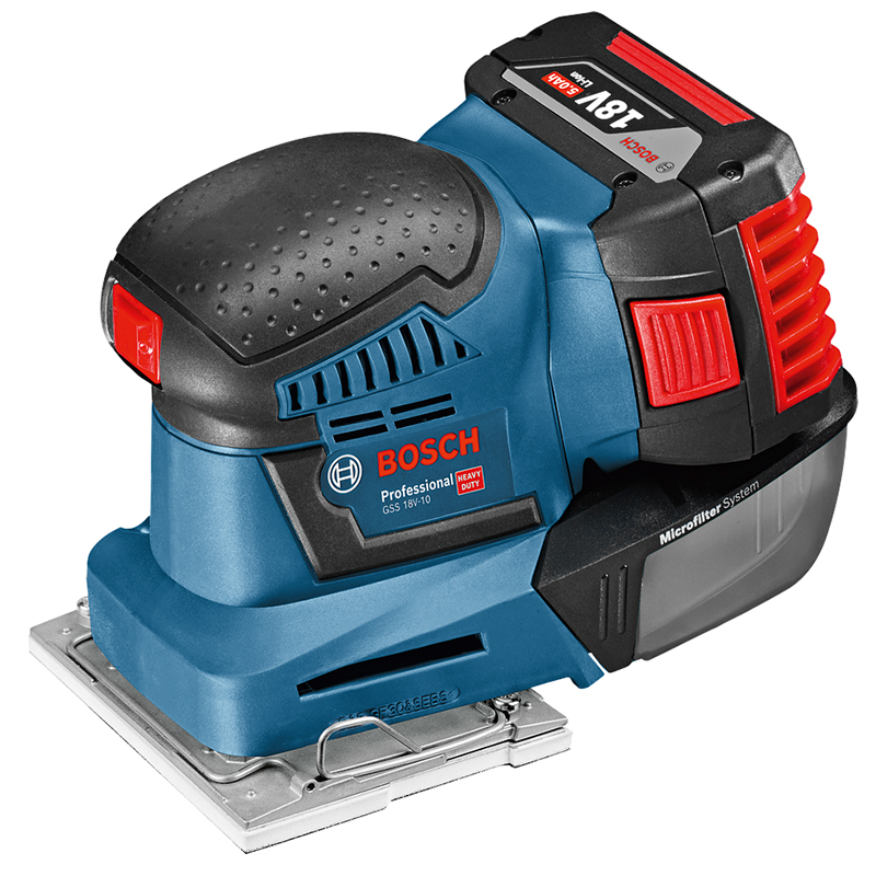 Slefuitor cu vibratii, cu acumulatori 18V, 5.0 Ah, tip GSS 18V-10 UNI