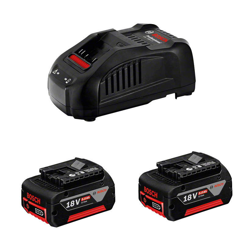 Pachet 2 acumulatori 18V / 5Ah si incarcator GAL 1880 CV, Bosch