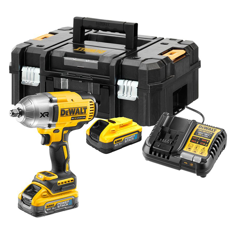 Masina de insurubat cu impact cu 2 acumulatori Powerstack 18V 5.0Ah, DeWalt DCF900H2T-QW