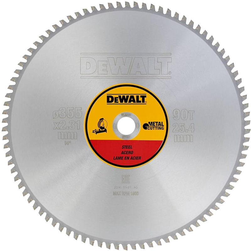 Disc pentru fierastrau circular pentru otel, 355 x 25.4 mm, 90 dinti, DeWalt Extreme