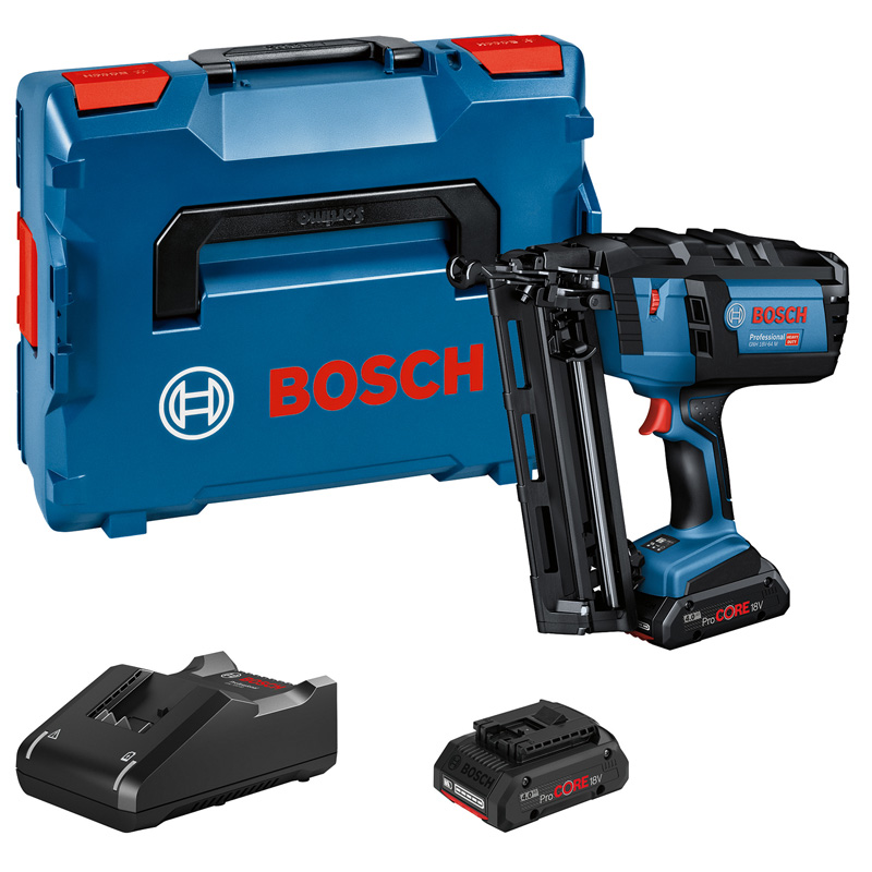 Pistol pentru cuie cu acumulatori BOSCH GNH 18V-64 M, 18V, 2x4.0 Ah, 32-64mm