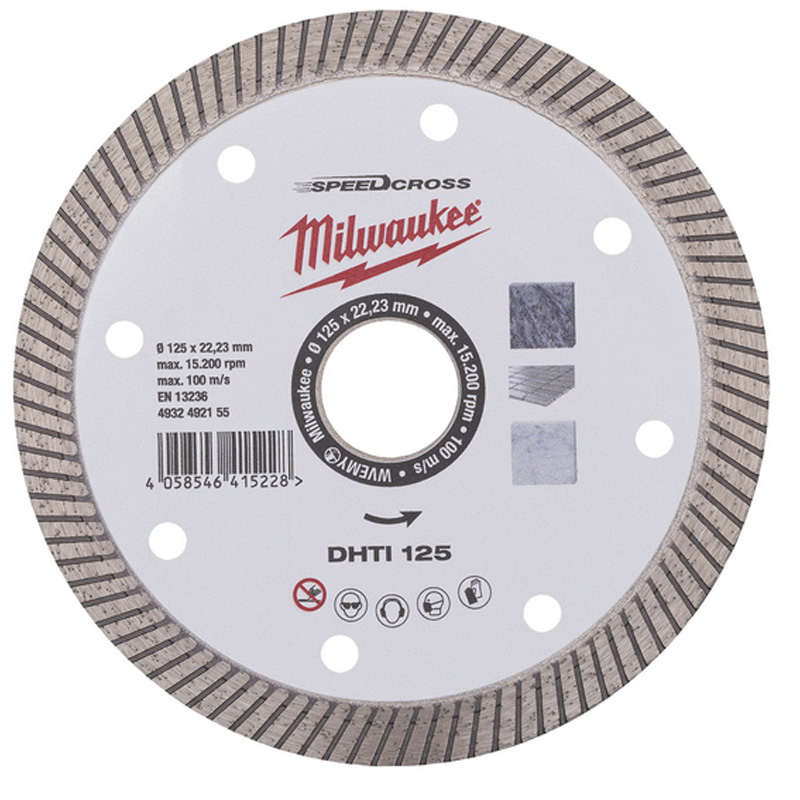 Disc diamantat Milwaukee Speedcross DHTi - 125x22,2mm pentru granit, piatra si gresie