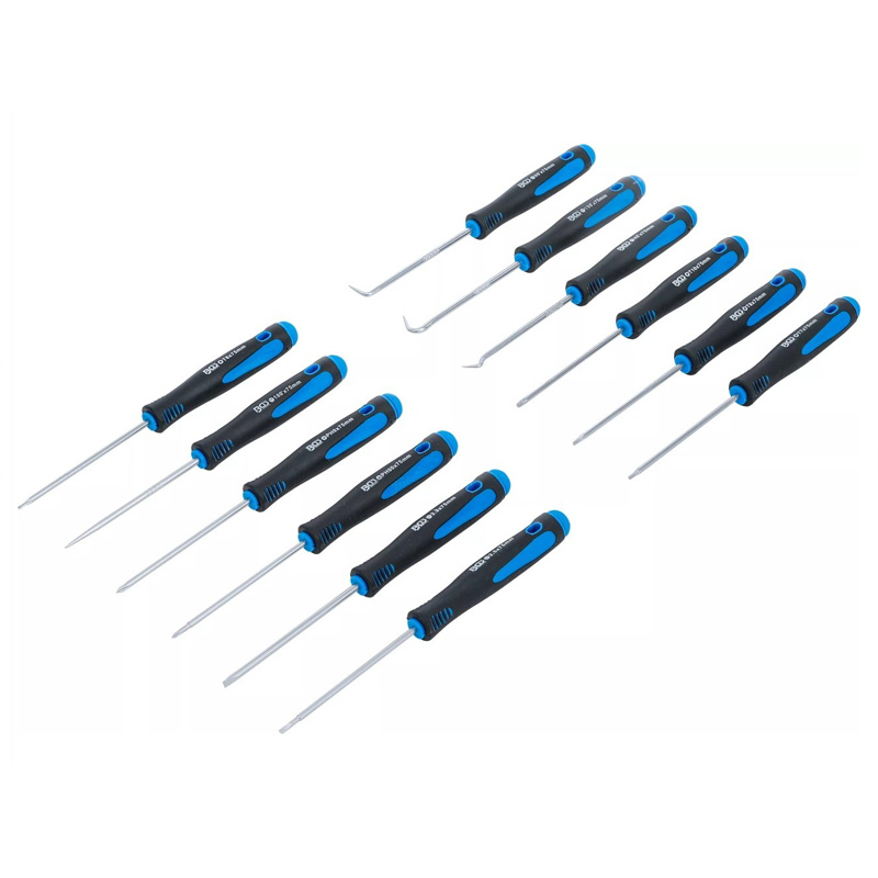 Set 12 piese, 8 surubelnite de precizie si 4 minicarlige cu forme diferite, tip BG-8833