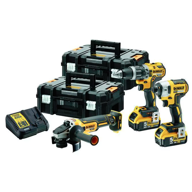 Set 3 Scule 18V XR: DCD796, DCF887, DCG405, 2x Acumulator 5.0Ah, 1x Incarcator DCB132 in Trusa TSTAK II