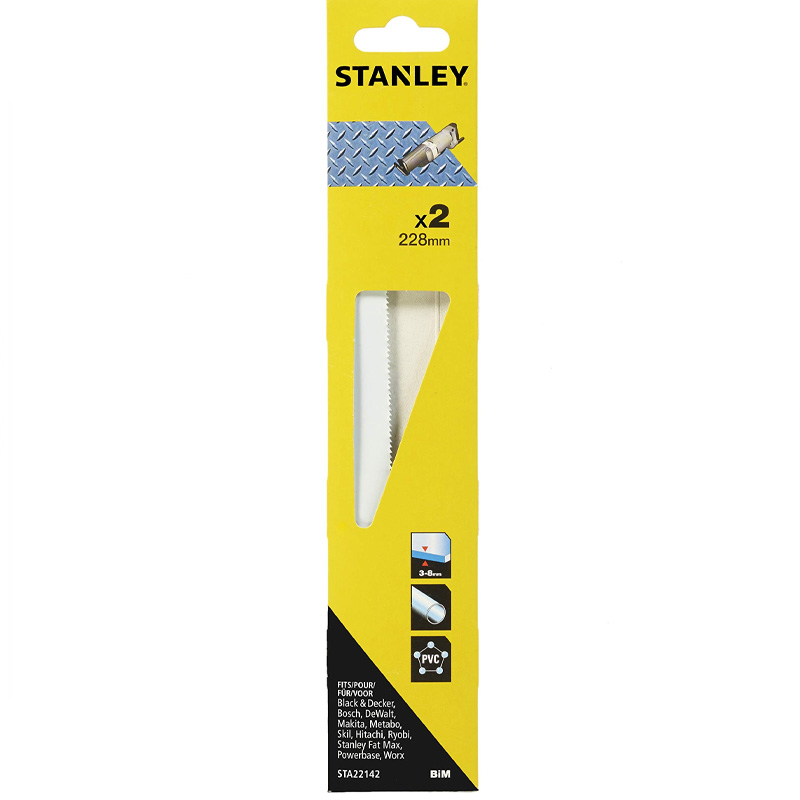 Set 2 panze (lame) bimetal pentru metal, 228 mm, Stanley tip STA22142-XJ