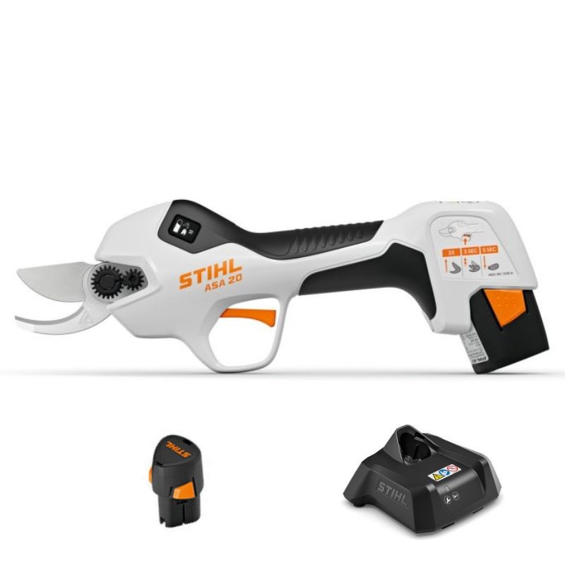 Foarfeca de gradina cu acumulatori, Stihl, tip ASA20 Set (cu acumulator si incarcator), sistem AS