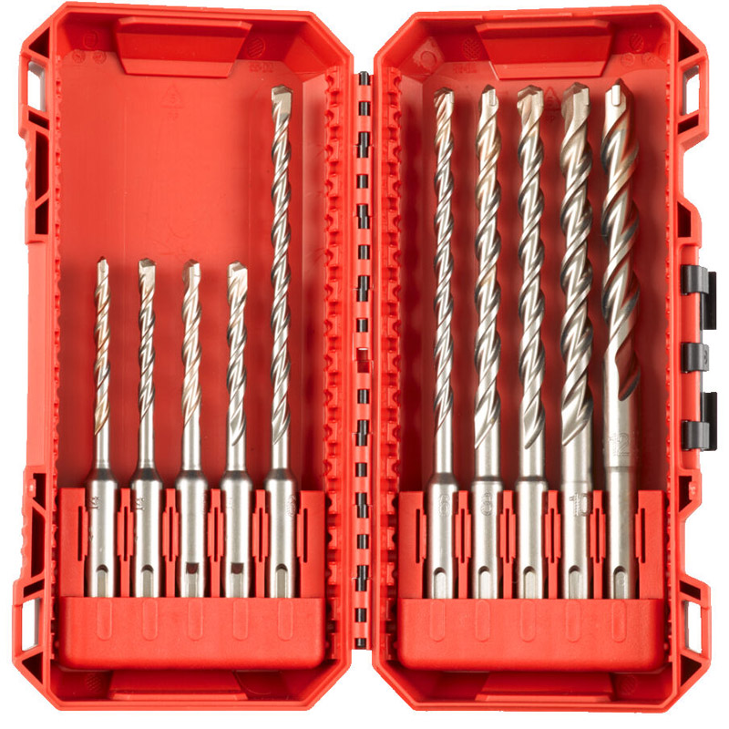 Set 10 burghie Milwaukee SDS-Plus M2, Ø 5/5/6/6x110mm si Ø 6/6/8/8/10/12x160mm