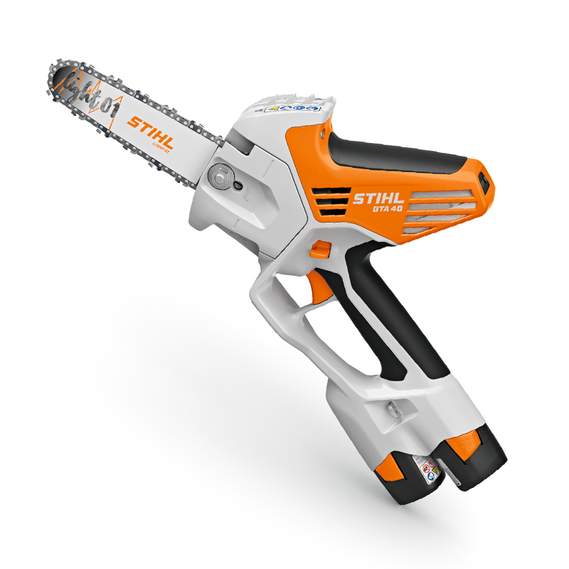 Electrofierastrau cu lant, cu acumulatori, Stihl, tip GTA40 Set (cu 2 acumulatori, incarcator si geanta transport), sistem AS