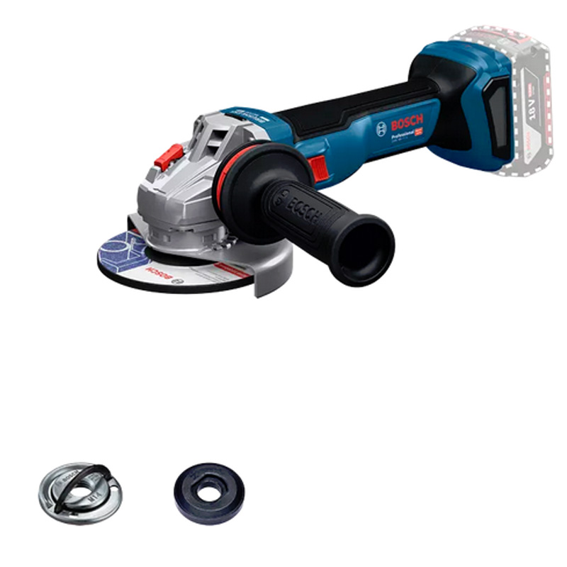 Polizor unghiular Bosch, 125 mm, cu acumulatori 18V Li-Ion, putere echivalenta 1100 W, SOLO, tip GWS 18V-11 S