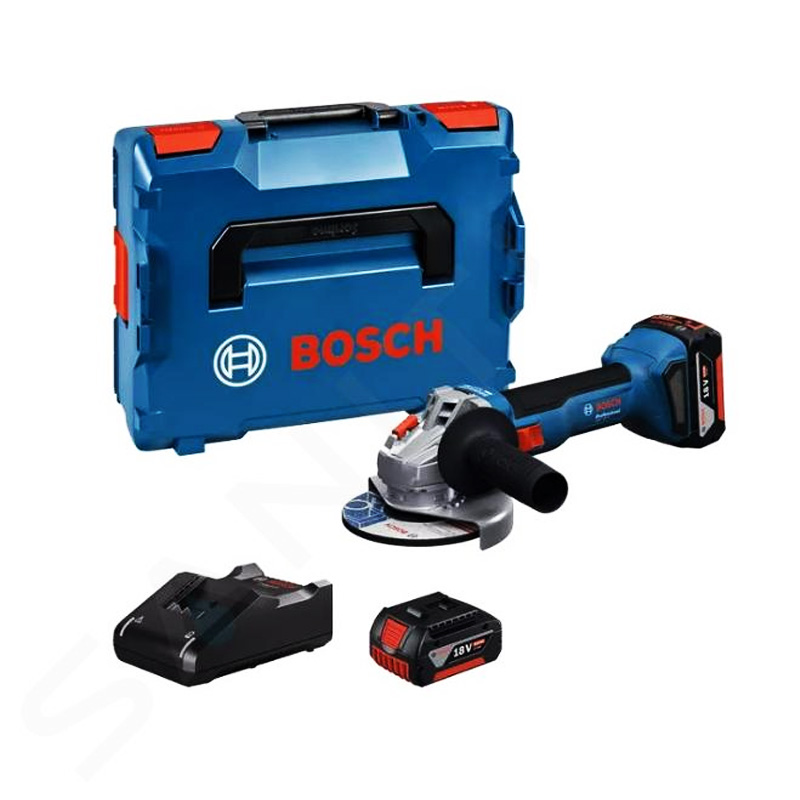 Polizor unghiular Bosch, 125 mm, cu acumulatori 18V Li-Ion, 2x 5.0 Ah, putere echivalenta 800 W, L-BOXX , tip GWS 18V-8