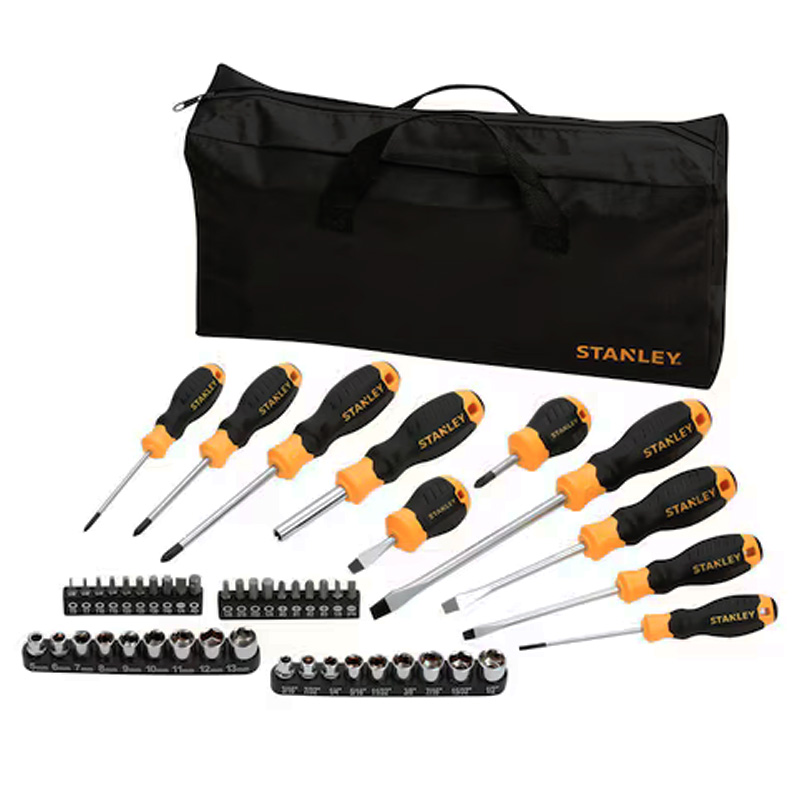 Set 48 surubelnite tubulare si biti, in geanta depozitare din material textil, STANLEY tip STHT0-70887