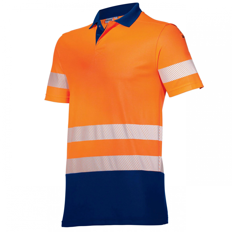 Tricou polo cu maneca scurta reflectorizant portocaliu Uvex suXXeed Construction, marime L