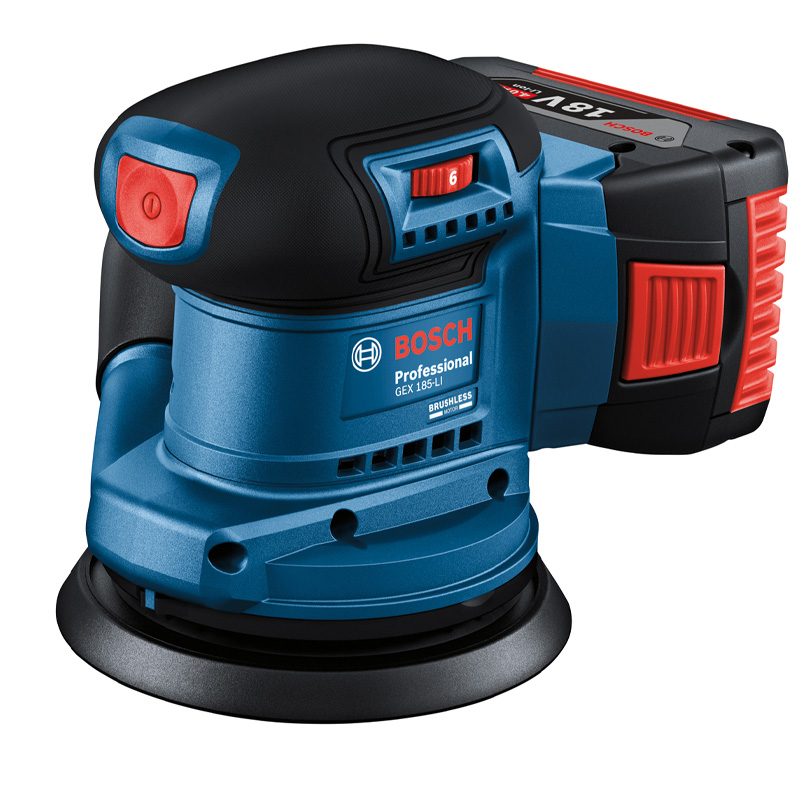 Slefuitor cu excentric Bosch, cu acumulatori 18V Li-Ion, 125 mm, SOLO, tip GEX 185-LI