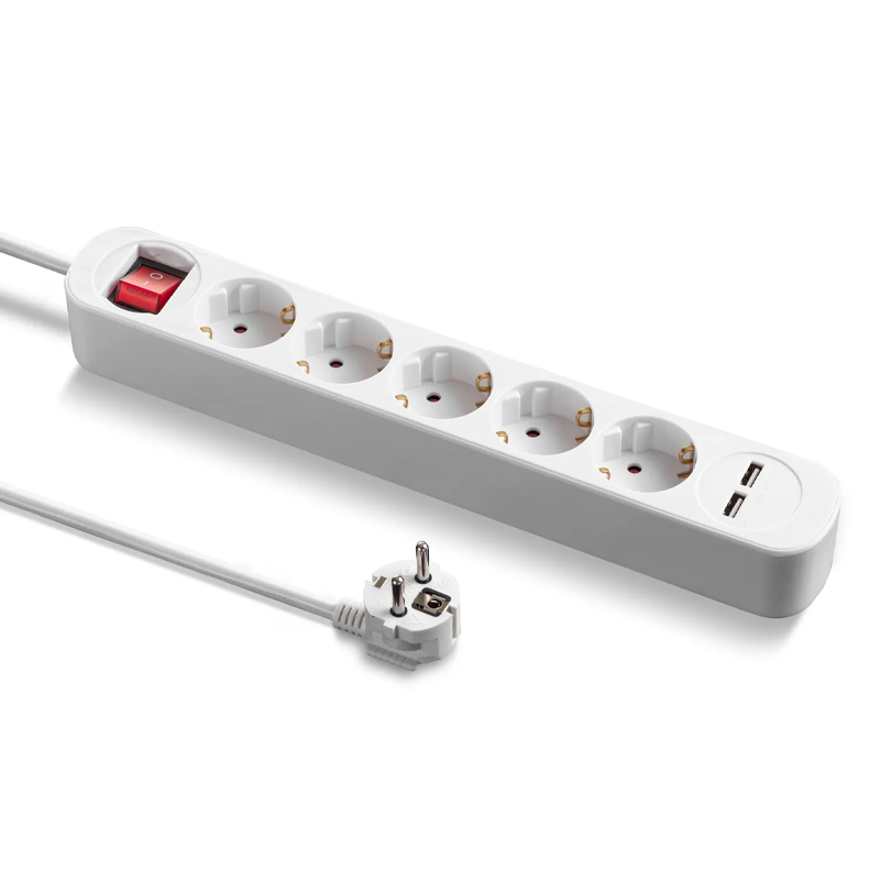 Prelungitor cu comutator, 5 prize + 2 USB, 3x1.5mm / 1.5m, 230V, Trotec, tip PVH5