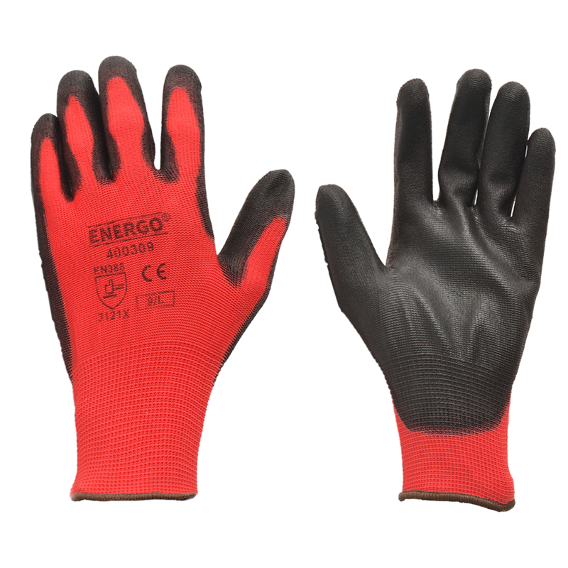 Manusi poliester impregnate poliuretan negru, marimea 9