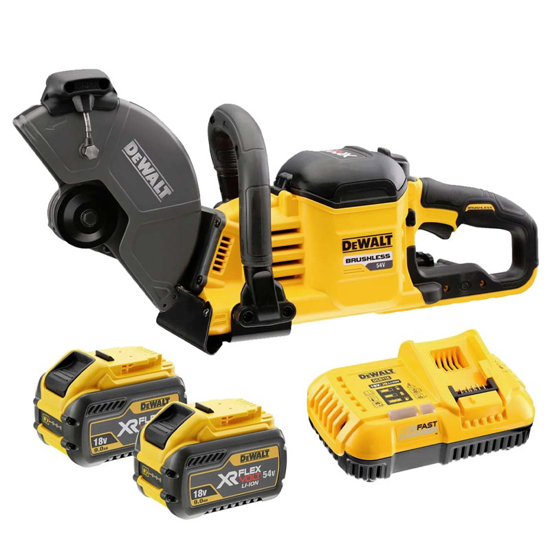Masina debitat/taiat in beton cu acumulatori 54V Flexvolt XR Li-Ion 2x 9.0Ah, cu disc diamantat, DeWalt DCS691X2-QW