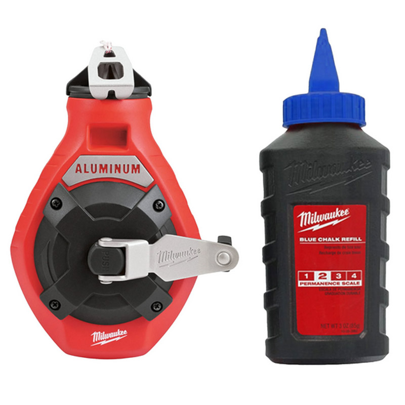 Trasor cu sfoara pentru creta, 30 m, creta albastra 85 g, Milwaukee tip Chalk Reel