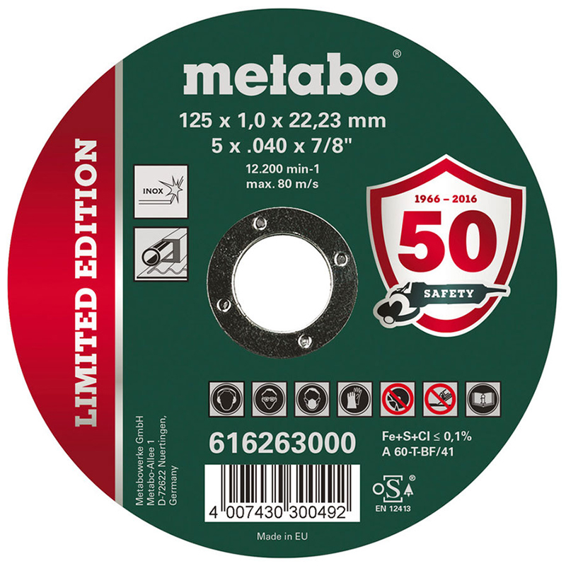 Disc taiere inox Metabo Limited Edition - 125x1.0 mm