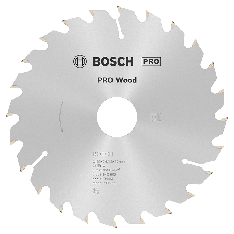 Disc pentru circular, 165 x 30 mm, 24 dinti, PRO Wood
