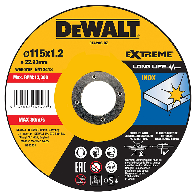 Disc taiere INOX, drept, 115x22.2x1.2 mm, tip DT43903-QZ