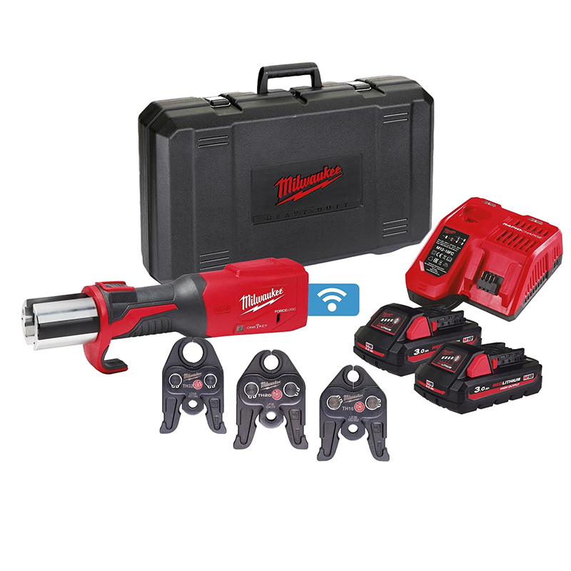 Presa hidraulica pentru sertizat tevi metalice sau compozite, M18™, 2x3Ah, FORCE LOGIC™ Milwaukee High Force, tip M18 ONEBLHPT-302C TH-SET