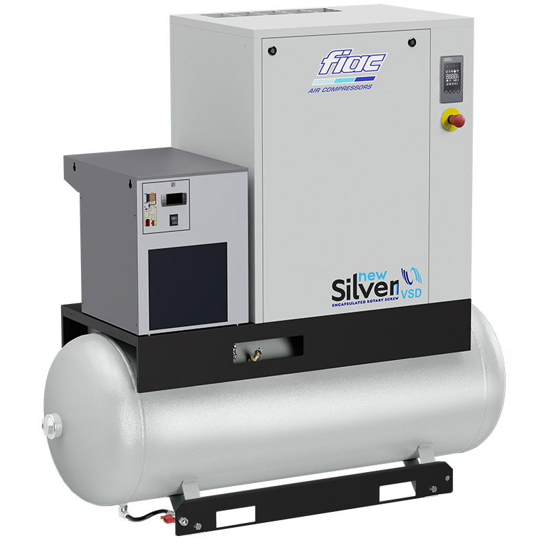 Compresor cu șurub și uscător FIAC NEW SILVER 15/500D | 10 bar, 1440 l/min, 15CP - compresor industrial