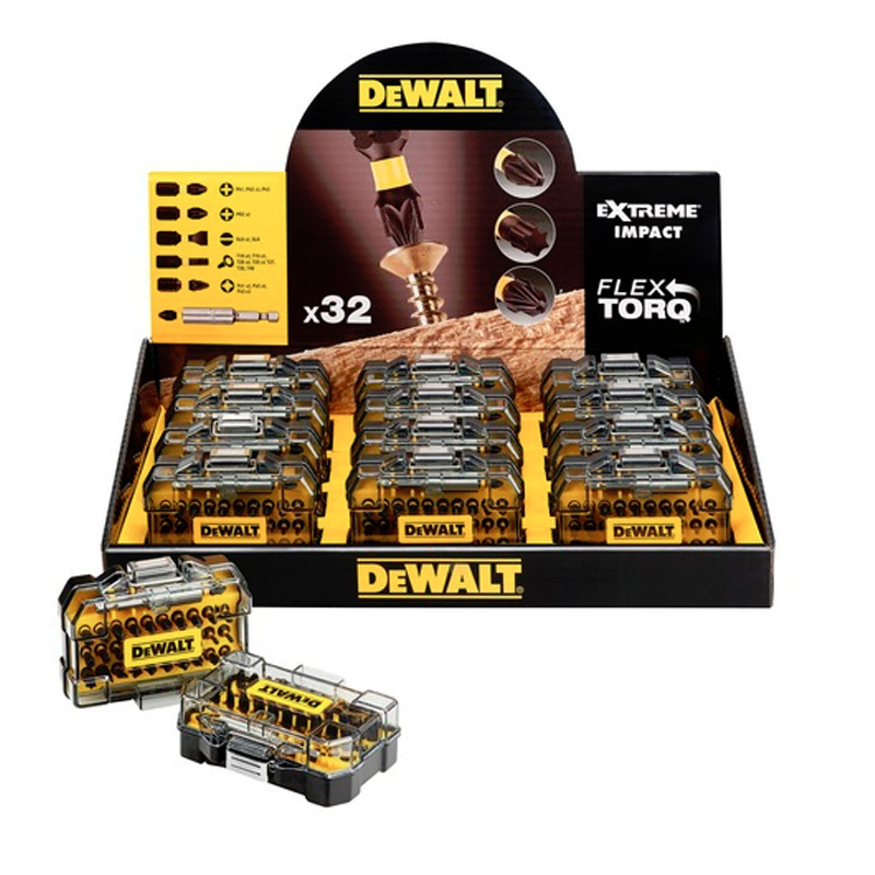 Stand de prezentare cu 12 seturi de biti DeWalt DT70523T-QZ FLEXTORQ, tip DT70523TM-QZ