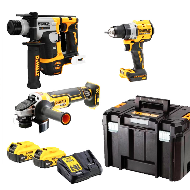 Set 3 scule DeWalt DCK355P2T-QW, 18V: DCD800N, DCH172N, DCG405, 2 x acumulatori 5Ah, incarcator DCB132, TSTAK