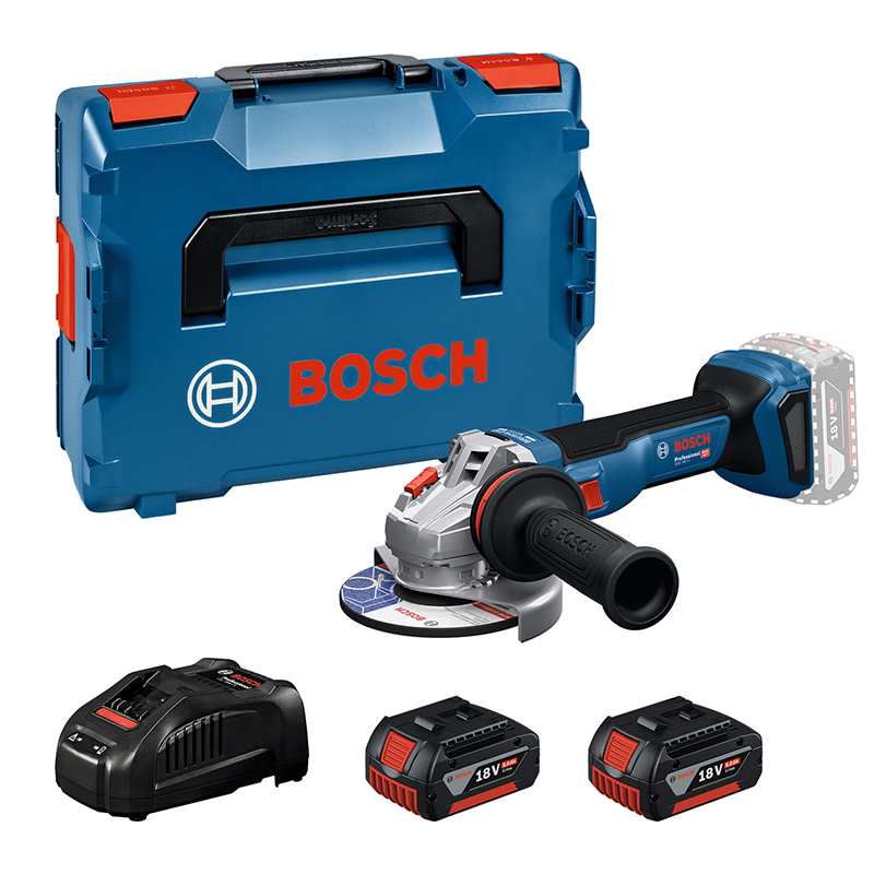 Polizor unghiular 125 mm, cu 2 acumulatori 18V 5.0Ah, BOSCH GWS 18V-11