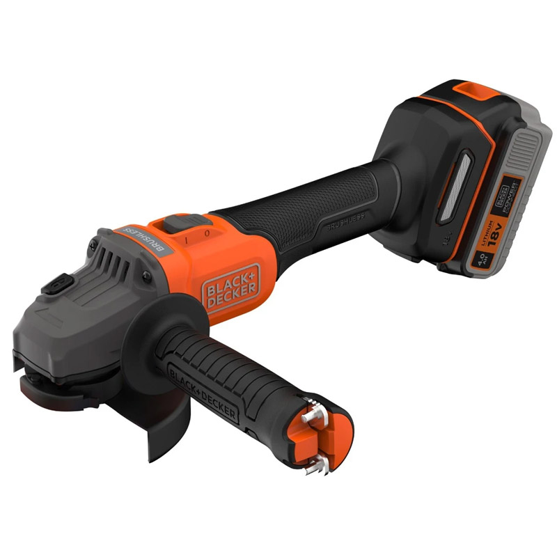 Polizor unghiular BLACK&DECKER, cu acumulatori 18V Li-Ion 1x 2.0Ah, 115mm, 7600rpm, tip BCG6L8D1S-QW