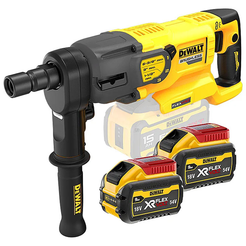 Masina de gaurit cu carote diamantate, cu acumulatori Li-Ion XR FLEXVOLT 54 V 2x 9.0 Ah, DeWalt tip DCD150X2-QW