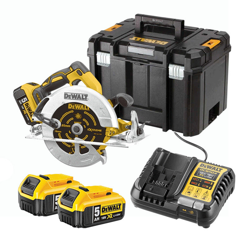 Fierastrau circular cu acumulatori 18V Li-Ion XR, 2 x 5.0 Ah, disc 184 mm, tip DCS570P2-QW