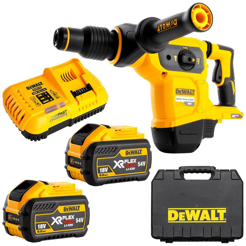 Ciocan rotopercutor SDS-Max cu 3 functii, 54V Li-Ion XR FLEXVOLT 2x 9.0 Ah, 6.1 J, DeWalt tip DCH481X2-QW