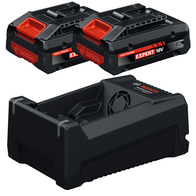 Pachet 2 acumulatori Expert EXBA18V-40, 18V, 4.0Ah + incarcator GAL12V/18V-80, Bosch
